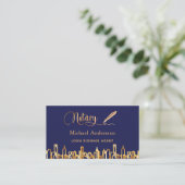 Notar Agent Marine blaue goldene Skyline QR Code F Visitenkarte (Stehend Vorderseite)