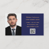 Notar Agent Marine blaue goldene Skyline QR Code F Visitenkarte (Rückseite)