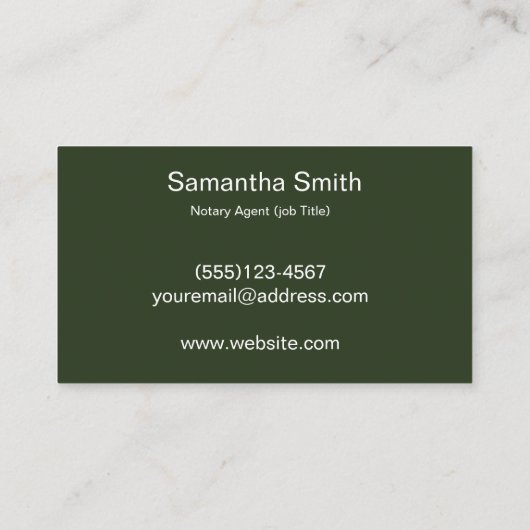 Notar Agent Pen Logo Freelance Calligraphy Writer Visitenkarte (Rückseite)