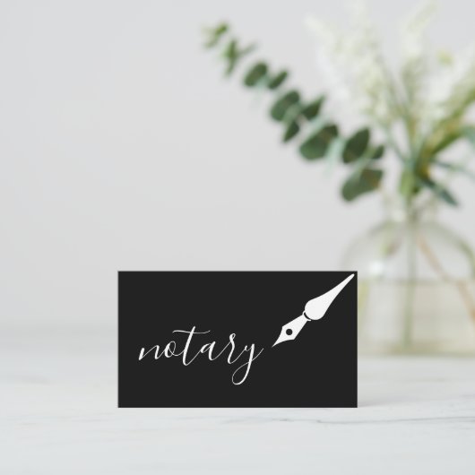 Notar Agent Pen Logo Freelance Calligraphy Writer Visitenkarte (Stehend Vorderseite)