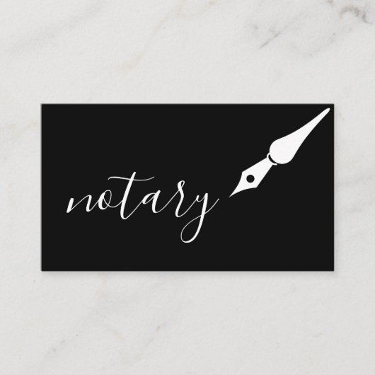 Notar Agent Pen Logo Freelance Calligraphy Writer Visitenkarte (Vorderseite)