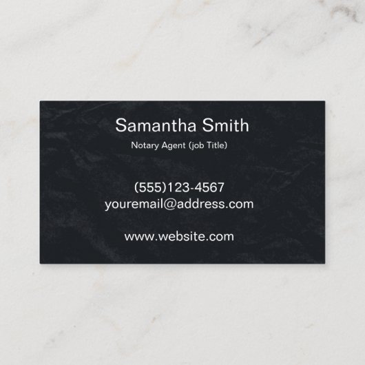 Notar Agent Pen Logo Freelance Calligraphy Writer Visitenkarte (Rückseite)