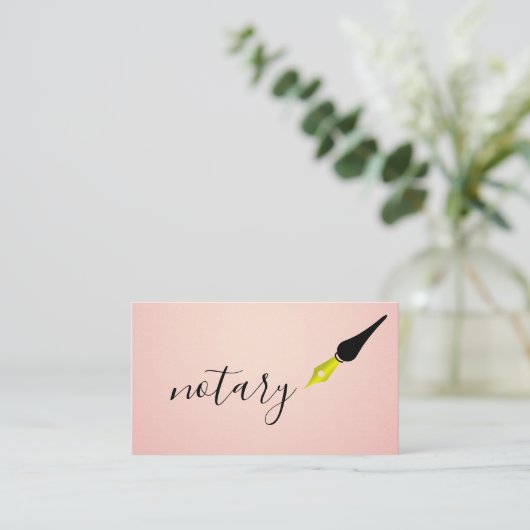 Notar Agent Pen Logo Freelance Calligraphy Writer Visitenkarte (Stehend Vorderseite)