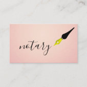 Notar Agent Pen Logo Freelance Calligraphy Writer Visitenkarte (Vorderseite)