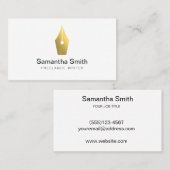 Notar Agent Pen Logo Freelance Calligraphy Writer Visitenkarte (Vorne/Hinten)