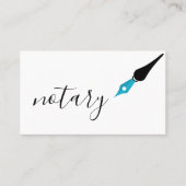 Notar Agent Pen Logo Freelance Calligraphy Writer Visitenkarte (Vorderseite)