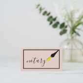 Notar Agent Pen Logo Freelance Calligraphy Writer Visitenkarte (Stehend Vorderseite)