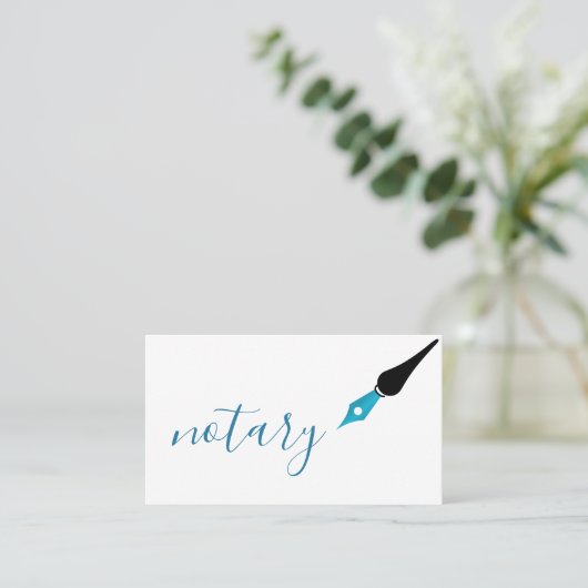 Notar Agent Pen Logo Freelance Calligraphy Writer Visitenkarte (Stehend Vorderseite)