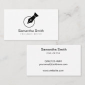 Notar Agent Pen Logo Freelance Calligraphy Writer Visitenkarte (Vorne/Hinten)