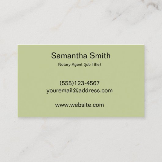 Notar Agent Pen Logo Freelance Calligraphy Writer Visitenkarte (Rückseite)