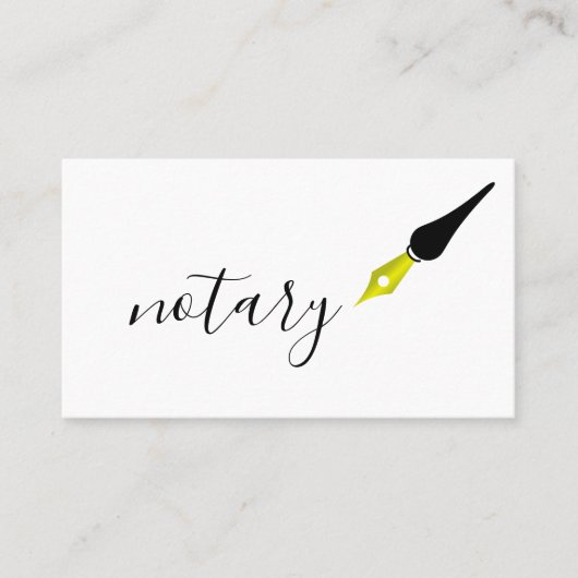 Notar Agent Pen Logo Freelance Calligraphy Writer Visitenkarte (Vorderseite)