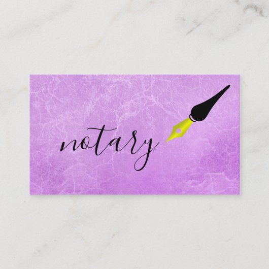 Notar Agent Pen Logo Freelance Calligraphy Writer Visitenkarte (Vorderseite)