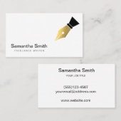 Notar Agent Pen Logo Freelance Calligraphy Writer Visitenkarte (Vorne/Hinten)