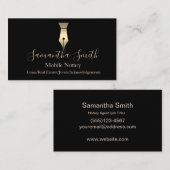Notar Agent Pen Logo Freelance Calligraphy Writer Visitenkarte (Vorne/Hinten)