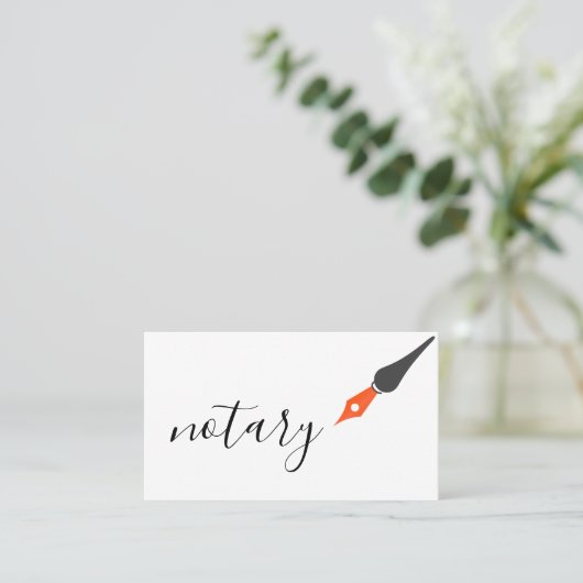 Notar Agent Pen Logo Freelance Calligraphy Writer Visitenkarte (Stehend Vorderseite)