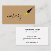 Notar Agent Pen Logo Freelance Calligraphy Writer Visitenkarte (Vorne/Hinten)