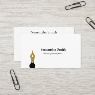 Notar Agent Pen Logo Freelance Calligraphy Writer Visitenkarte