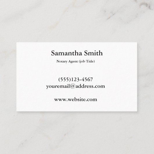 Notar Agent Pen Logo Freelance Calligraphy Writer Visitenkarte (Rückseite)