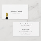 Notar Agent Pen Logo Freelance Calligraphy Writer Visitenkarte (Vorne/Hinten)