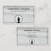 Notar Agent Pen Logo Freelance Calligraphy Writer Visitenkarte (Vorne/Hinten)