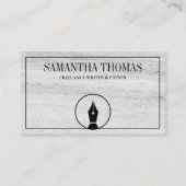 Notar Agent Pen Logo Freelance Calligraphy Writer Visitenkarte (Vorderseite)