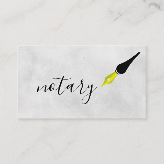 Notar Agent Pen Logo Freelance Calligraphy Writer Visitenkarte (Vorderseite)