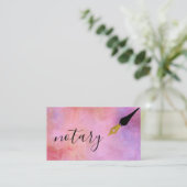 Notar Agent Pen Logo Freelance Calligraphy Writer Visitenkarte (Stehend Vorderseite)