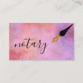 Notar Agent Pen Logo Freelance Calligraphy Writer Visitenkarte (Vorderseite)