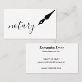 Notar Agent Pen Logo Freelance Calligraphy Writer Visitenkarte (Vorne/Hinten)