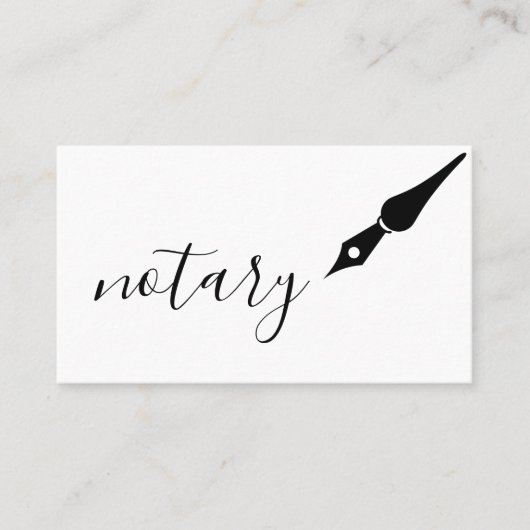 Notar Agent Pen Logo Freelance Calligraphy Writer Visitenkarte (Vorderseite)