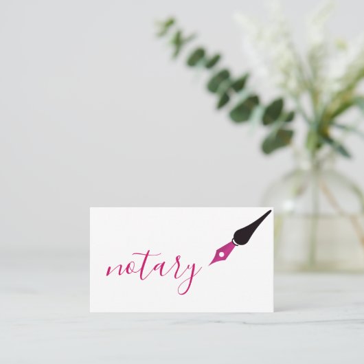 Notar Agent Pen Logo Freelance Calligraphy Writer Visitenkarte (Stehend Vorderseite)