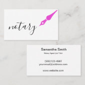 Notar Agent Pen Logo Freelance Calligraphy Writer Visitenkarte (Vorne/Hinten)