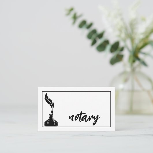 Notar Agent Pen Logo Freelance Calligraphy Writer Visitenkarte (Stehend Vorderseite)