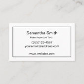 Notar Agent Pen Logo Freelance Calligraphy Writer Visitenkarte (Rückseite)