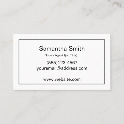 Notar Agent Pen Logo Freelance Calligraphy Writer Visitenkarte (Rückseite)