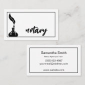 Notar Agent Pen Logo Freelance Calligraphy Writer Visitenkarte (Vorne/Hinten)