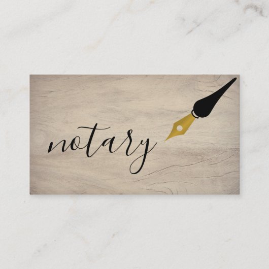 Notar Agent Pen Logo Freelance Calligraphy Writer Visitenkarte (Vorderseite)