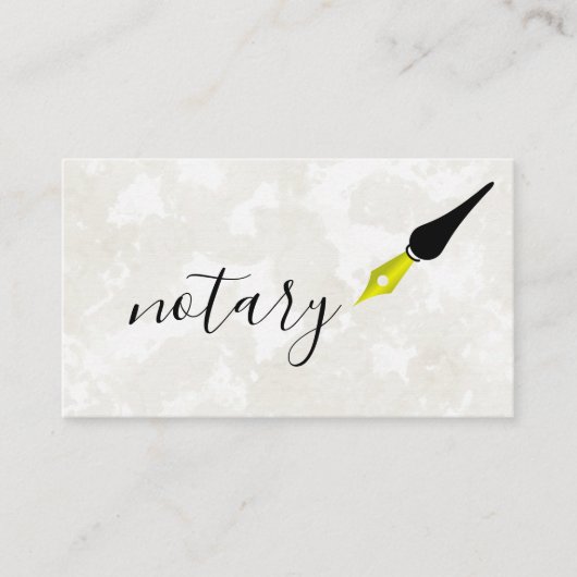 Notar Agent Pen Logo Freelance Calligraphy Writer Visitenkarte (Vorderseite)