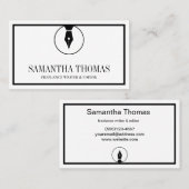 Notar Agent Pen Logo Freelance Calligraphy Writer Visitenkarte (Vorne/Hinten)