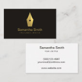 Notar Agent Pen Logo Freelance Calligraphy Writer Visitenkarte (Vorne/Hinten)