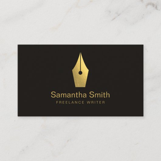 Notar Agent Pen Logo Freelance Calligraphy Writer Visitenkarte (Vorderseite)