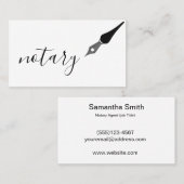 Notar Agent Pen Logo Freelance Calligraphy Writer Visitenkarte (Vorne/Hinten)