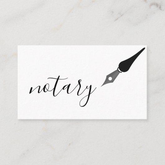 Notar Agent Pen Logo Freelance Calligraphy Writer Visitenkarte (Vorderseite)