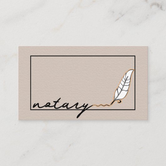 Notar Agent Pen Logo Freelance Calligraphy Writer Visitenkarte (Vorderseite)