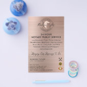 Notar Agent Rose Gold Brush Metal Marketing Flyer (Einzeln)