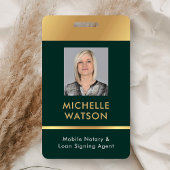 Notar-Agent-Signatur Foto-ID Grün & Gold Ausweis