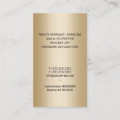 Notar-Agent Signatur Moderner Gold Quill Pen Visitenkarte (Rückseite)