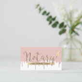 Notar-Agent-Signatur Rose Gold Dripping Visitenkarte (Stehend Vorderseite)