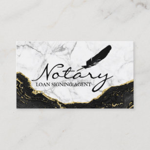 Notar-Agent-Signatur Schwarzes Gold-Marmor Agate Visitenkarte