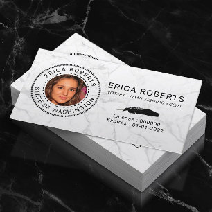 Notar-Agent Signature Modern Marble Foto Visitenkarte
